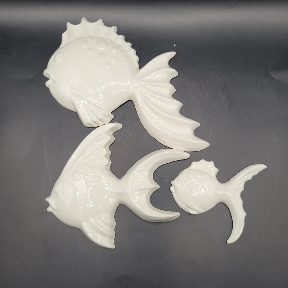 Vintage Artisan Ceramic Fish Wall Hanging Decor